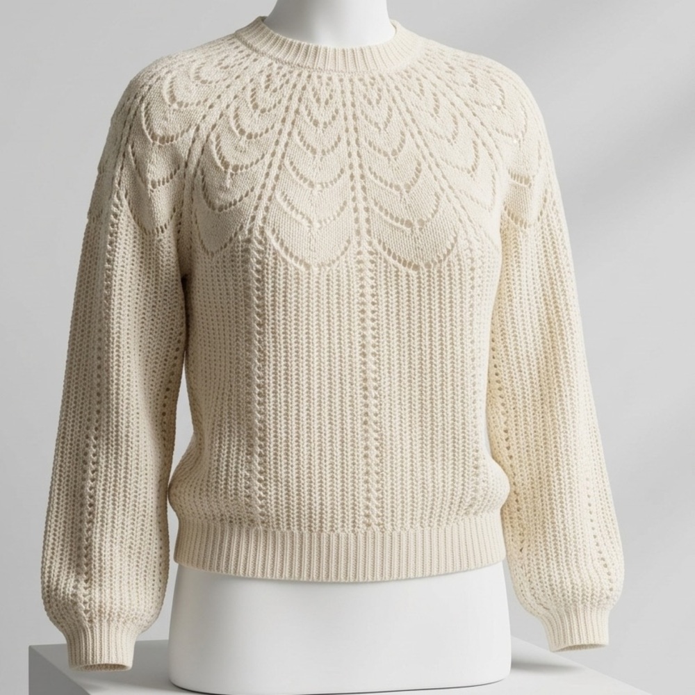 SÈZANE Cream “Paulin” Sweater, Size Small.